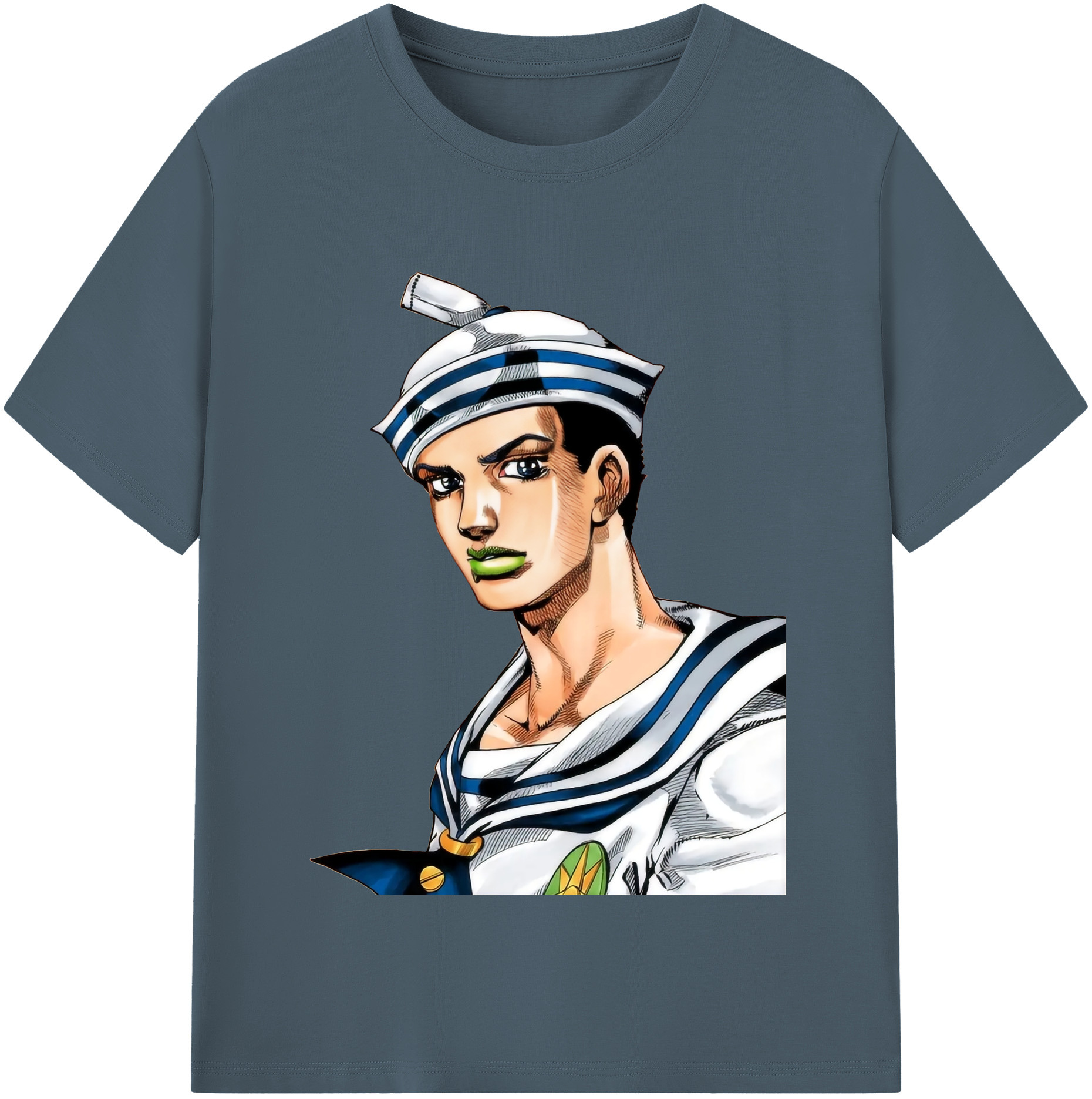 （画像用） ジョジョの奇妙な冒険 東方定助 JoJo's Bizarre Adventure Higashikata Josuke 綿100％半袖Tシャツ（フロントプリント）